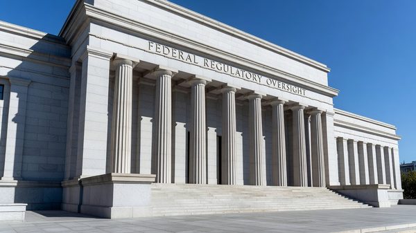 Federal building exterior representing regulatory oversight of financial services